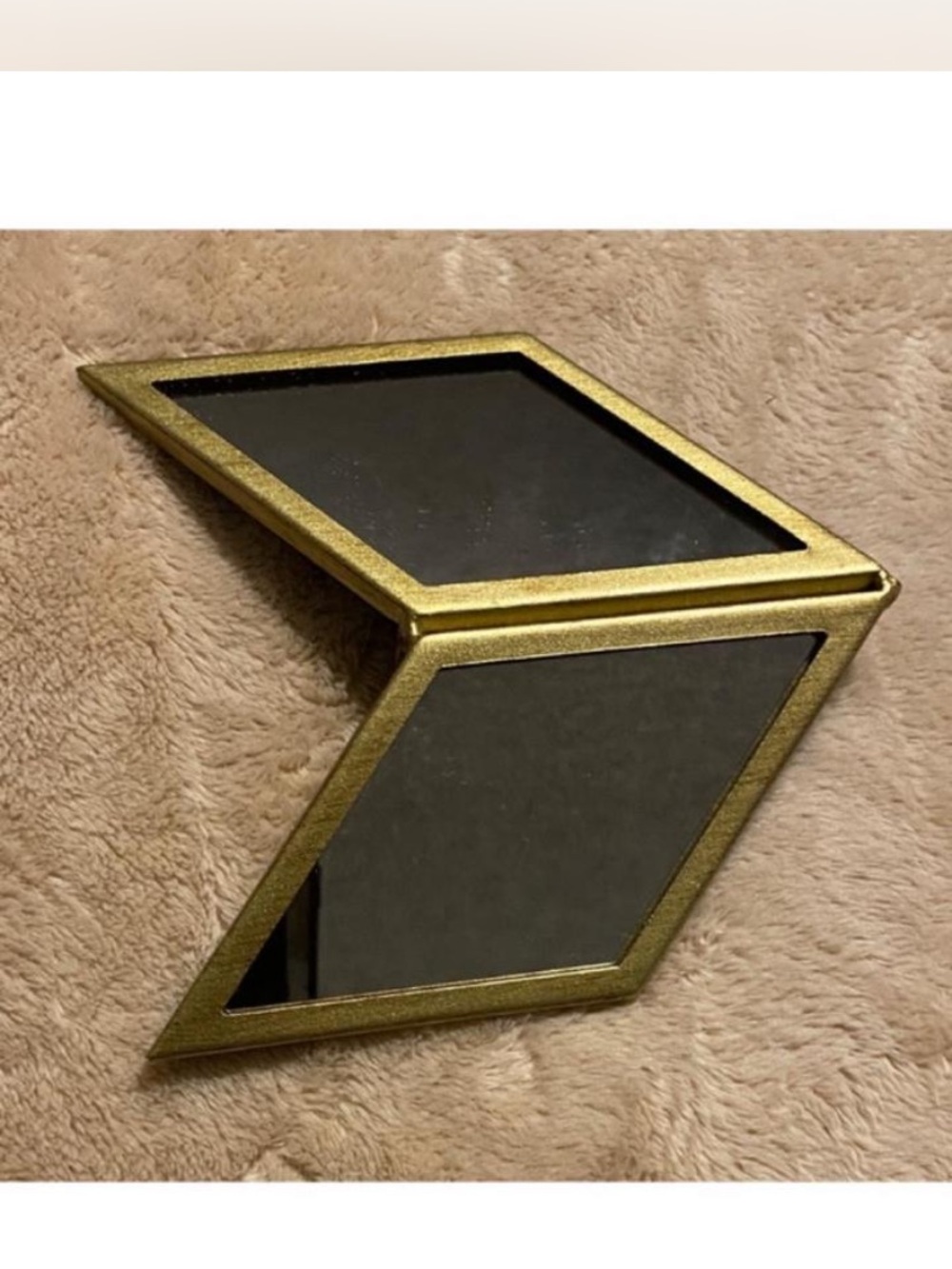 Urban Outfitters Gold and Black Chevron Geometric Wall Mirror